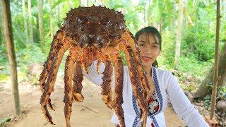 Yummy cooking 250$ GIANT King Crab recipe - Cooking skill