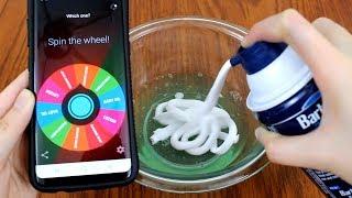 Making Slimes with a Spinner Wheel App! Mystery Slime Challenge