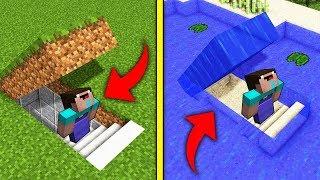 UNDERGROUND SECRET BASE vs UNDERWATER in MINECRAFT? How to built a house Trolling Mods Minecraft