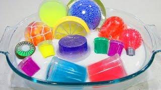 Mixing Store Bought Slime into Huge Glossy Clicky White Slime to Make Slime Smoothie!