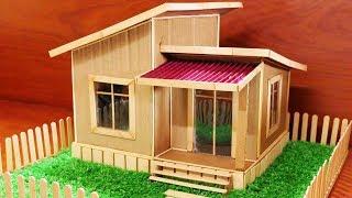 Building Most Beautiful Villa House Make From Cardboard and Popsicle Stick 100%