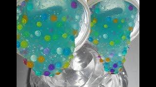 CLEAR SLIME WITH CRYSTAL WATER BALLS /making clear slime