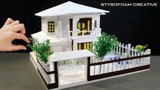 How To Make Villa House and Garden from Styrofoam, Grass l Styrofoam Creative