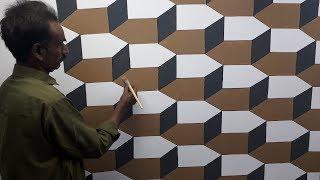 3d wall painting | 3d wall texture new design ideas | 3d wall decoration effect | interior design