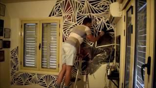 DIY Geometric Abstract Wall Painting