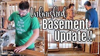 DIY UNFINISHED BASEMENT UPDATE 2019 :: BASEMENT SPEED CLEAN WITH ME & CONSTRUCTION WORK