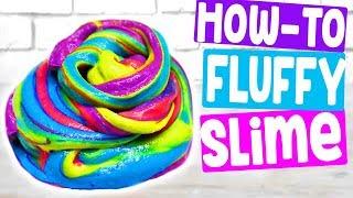 How To Make FLUFFY SLIME (BORAX FREE) ???? | Easy For Kids Non-Toxic Rainbow Slime ???? (Instagram W