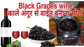 Black Grapes Red Wine make at home काले अंगूर से वाईन बनाये Desi Daru, Shrab, Wine Making process