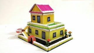 How to Make a House with Cotton Bud- Easy DIY House Building