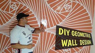 DIY Geometric Wall Painting |3d wall decoration effect design ideas | interior design