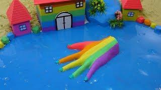 Learn Colors with Mad Mattr | Making Rainbow Hand, House with Kinetic Sand, Slime for Kids
