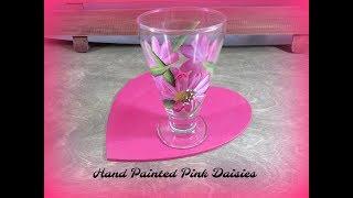 Hand Painted Pink Daisies | Painted Wine Glasses DIY | Aressa | 2018
