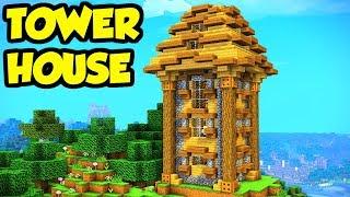 Minecraft Tower House Survival Base Tutorial (How to Build)
