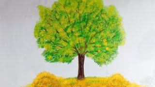 Wall painting water paint tree design Art technique