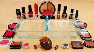 Mixing Makeup Eyeshadow Into Slime! Red vs Chocolate Special Series Part 48 Satisfying Slime Video