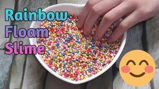 How To Make Floam Slime (Rainbow Crunchy Slime) | DIY Slime - Most Satisfying