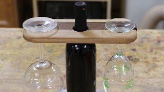 Wine bottle glass holder