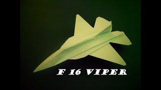 How To Make Paper Plane - BestPaper Airplane Origami Jet Fighter | F - 16 VIPER