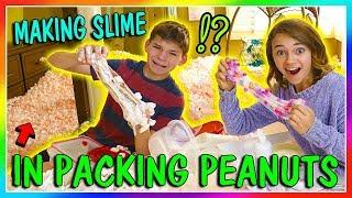 MAKING SLIME HIDDEN IN PACKING PEANUTS CHALLENGE | We Are The Davises