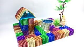 DIY How To Make House Has a Swimming Pool and Garden from Magnetic Balls, Slime