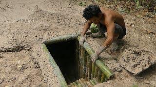 Unbelievable! Building The Most Secret Underground Bamboo House Under Pool By Ancient Skill