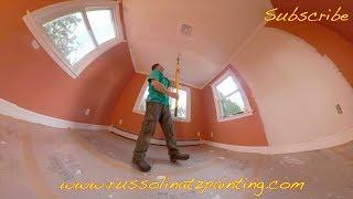 DIY Dry Scrape Popcorn Ceiling & Skim Coat -  Drywall Repair (Part 12)