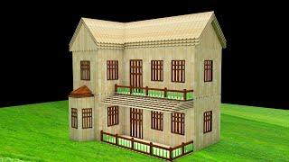 How to make a Wooden Stick House building - Popsicle House building idea