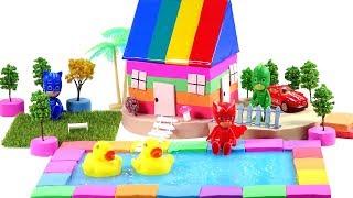 DIY How To Make Garden House, Pool with  Mad Mattr and Pj masks toys