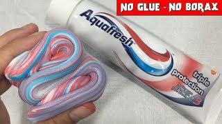 AQUAFRESH TOOTHPASTE SLIME | Testing NO GLUE Toothpaste And Salt Slime, DIY Slime Without Glue!