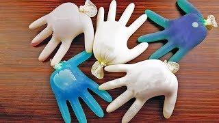 Making BLUE Slime with Gloves | Mixing Slime Gloves Challenge