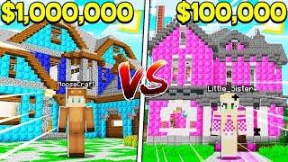 BROTHER vs SISTER $1,000,000 MINECRAFT HOUSE BATTLE CHALLENGE! (BOY vs GIRL) (NOOB vs PRO)