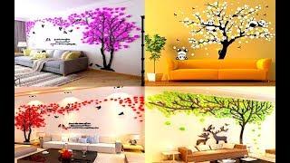 Top 30 Living Room Wall decorating Ideas | Tree Wall Decal | Wall stickers for living room 2019