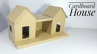 How To Make A Cardboard House | Best Out Of Waste | Cardboard House For School Project | Basic Craft