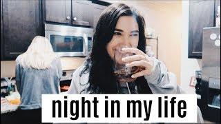 night in my life at college!  wine, answering questions, my routine