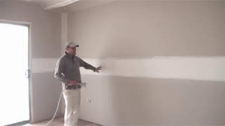 How to paint new Plasterboard or Drywall using an airless sprayer, painting walls and ceilings