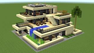 Minecraft - How to build a huge modern house 2