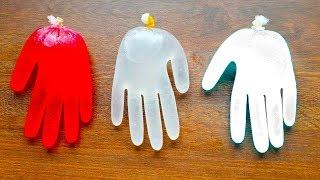 Making PINK Slime with Gloves and Shaving Floam | Mixing Slime Gloves Challenge