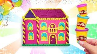 Play Doh House Barbie. Making Colorful Princess Barbie Doll House. Learn Colors. Video Easy DIY Kids