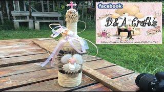 DIY: How to make angel decoration on wine bottle with sea shells TUTORIAL