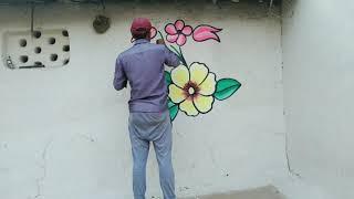 Wedding wall flower painting, विवाह में पेंटिंग करें