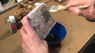 Painting model railroad stone walls