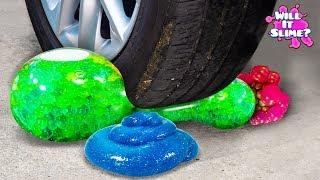 Crushing Slime, Crunchy & Soft Things by Car! - Floral Foam, Squishies, Whoopie Cushions and More!