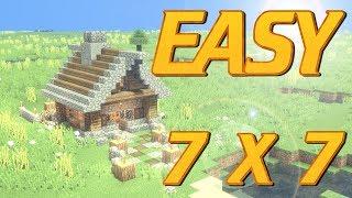 How to Make a Minecraft House 7x7 | Early Game Minecraft House Tutorial | Easy Rustic House