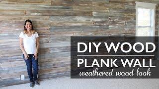 DIY Wood Plank Wall painted with Chalk Paint® Weathered Wood look