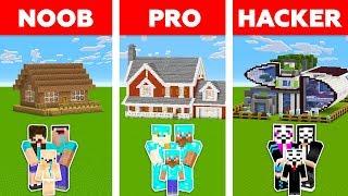 Minecraft NOOB vs PRO vs HACKER : FAMILY HOUSE CHALLENGE in minecraft / Animation