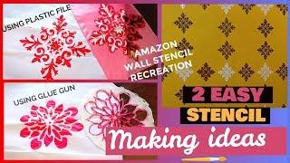 DIY stencils|How to make stencils for wall painting | 2 easy ideas|