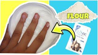 how to make slime with ONLY FLOUR AND SHAMPOO ?!?!?! NO GLUE NO BORAX