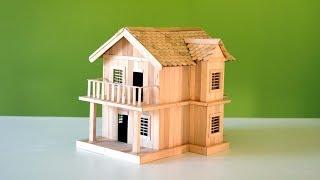 An amazing popsicle  stick house | easy home made craft