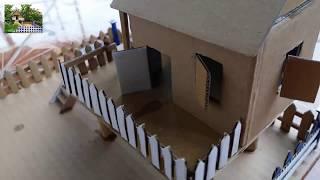 How to make a house with cardboard Diy, Cách làm một ngôi nhà bằng bìa giấy cát tông, The Q Handmade