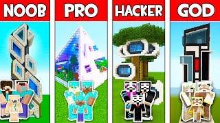 Minecraft - NOOB vs PRO vs HACKER vs GOD : FUTURISTIC HOUSE BUILD CHALLENGE in Minecraft! Animation